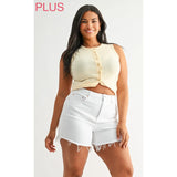 Mica Plus Super High Vintage Shorts Raw Hem