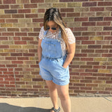Side Tie Short Overalls