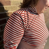 Plus Striped Turtle Neck