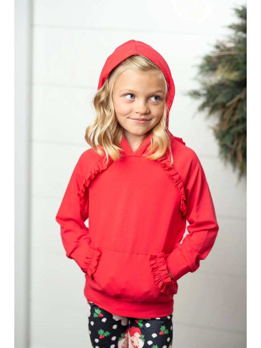 Girls Ruffle Hoodie