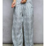 Striped Straight Fit Pants w/Pocket