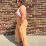 Plus Wide Leg Overall Jumpsuit