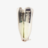 Off White/Blush Leather Zip Wallet