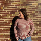 Plus Striped Turtle Neck
