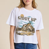 Giddy Up Cowboy Western Vintage Graphic Top