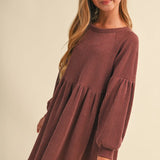 Girls Babydoll Ribbed Knit Dress
