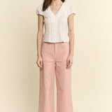 Stretch Pocket Wide Leg Pants