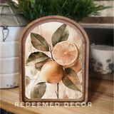 Arch Top Rustic Lemon Sign 6x8"