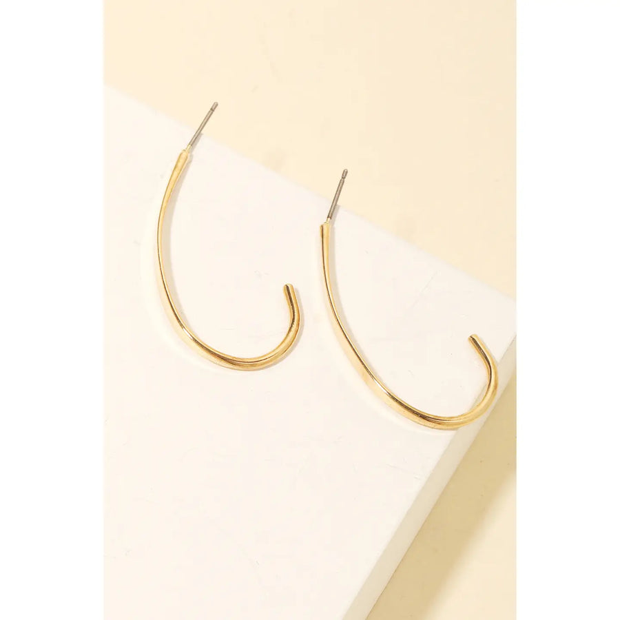 Metallic J Hoop Earring