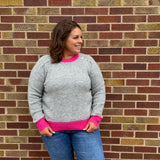 Contrasting Stripe Color Pullover