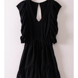 Ruffle Sleeve Romper w/Back Cutout