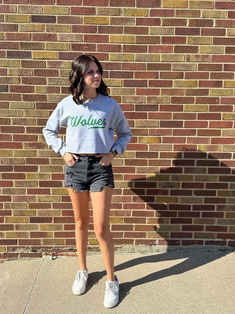 Cropped Wolves Swipe Sweatshirt