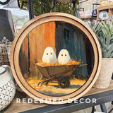 Round Wheelbarrow Ghost Sign 8"