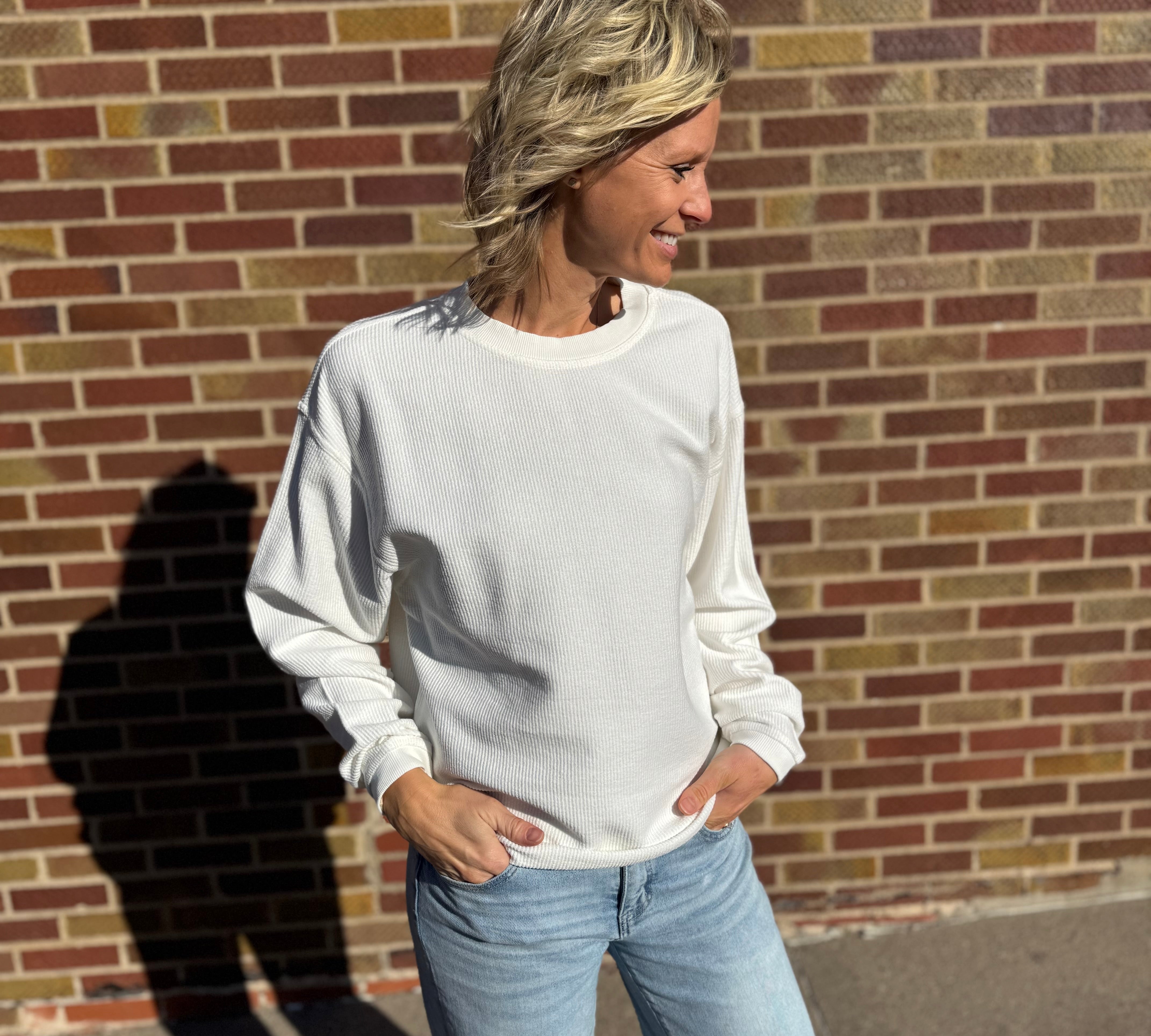 Pastel Luxe Corded Crew