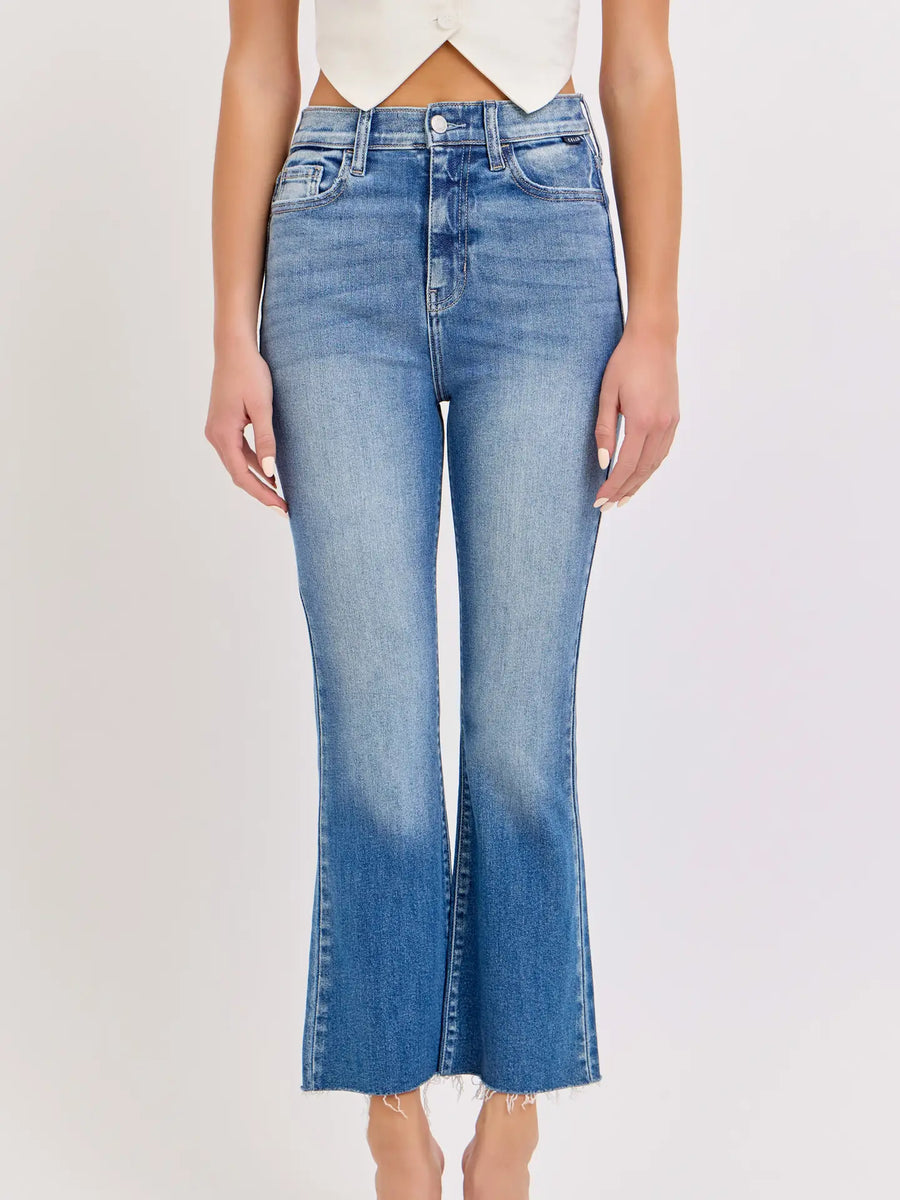 High Rise Crop Flare Cello Jeans
