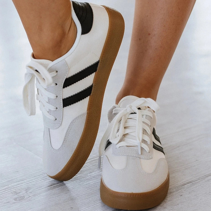 Striped Flat Sneakers