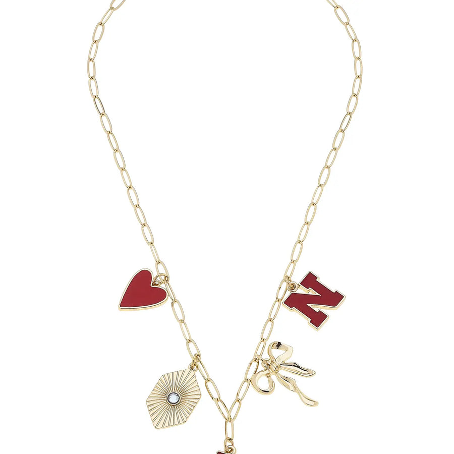 Nebraska Husker Paper Clip Charm Necklace