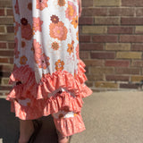 Girls Tiered Terra Cotta Dress