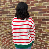 Christmas Theme Stripe Knit Top