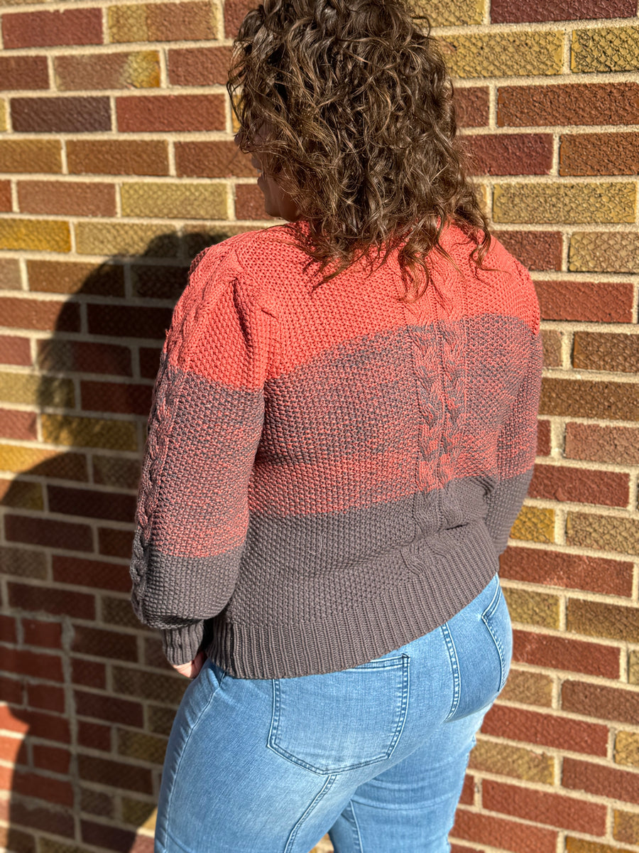 Ombre Cable Knit Sweater