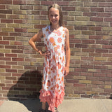 Girls Tiered Terra Cotta Dress