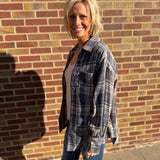 Plaid Jacket w/Front Pocket