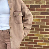 Rust Striped Oversized Button Down