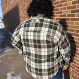 Plus Oversize Checkered Casual Shacket