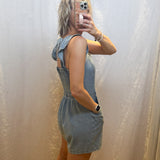 Ruffle Sleeve Denim Romper