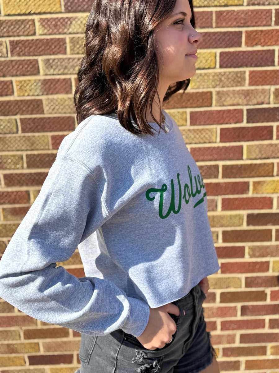Cropped Wolves Swipe Sweatshirt
