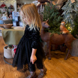 Kids Black Velvet Tutu Dress