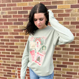 Christmas Post Card Graphic Sweatshirt