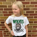 Youth Checkered Wolves Mascot Tee