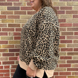 Plus Leopard Print Knit Top