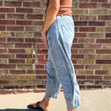 Denim Cropped Barrel Pants