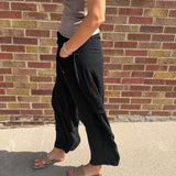 Relaxed Stripe Barrel Pants w/Pockets