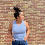 Round Neck Ribbed Tank Top