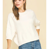 Soft Knit Short Sleeve Sweater Top