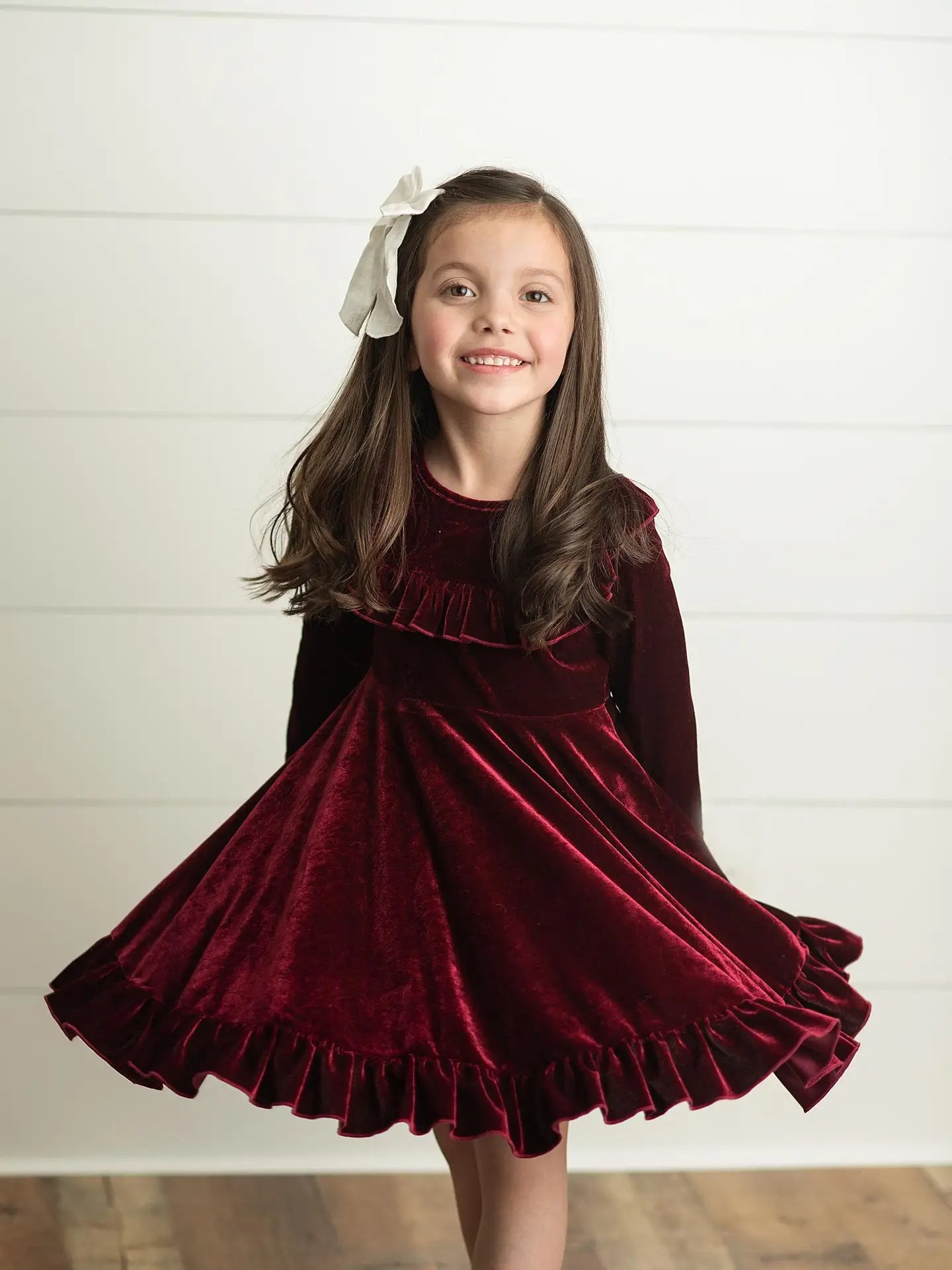 Velvet Ruffle Gown Girls Burgundy Velvet Ruffle Dress – MarketPlaceManning