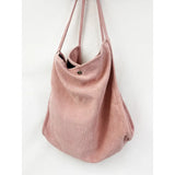 Corduroy Tote Bag w/ Snap Button