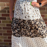 Plus Mixed Floral Tiered Midi Dress