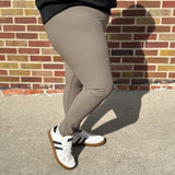 Plus Nylon Ribbed Leggings