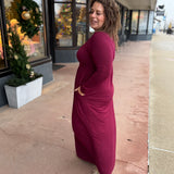 Plus Basic Long Sleeve Maxi Dress