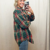 Casual Loose Fit Plaid Button Shirt