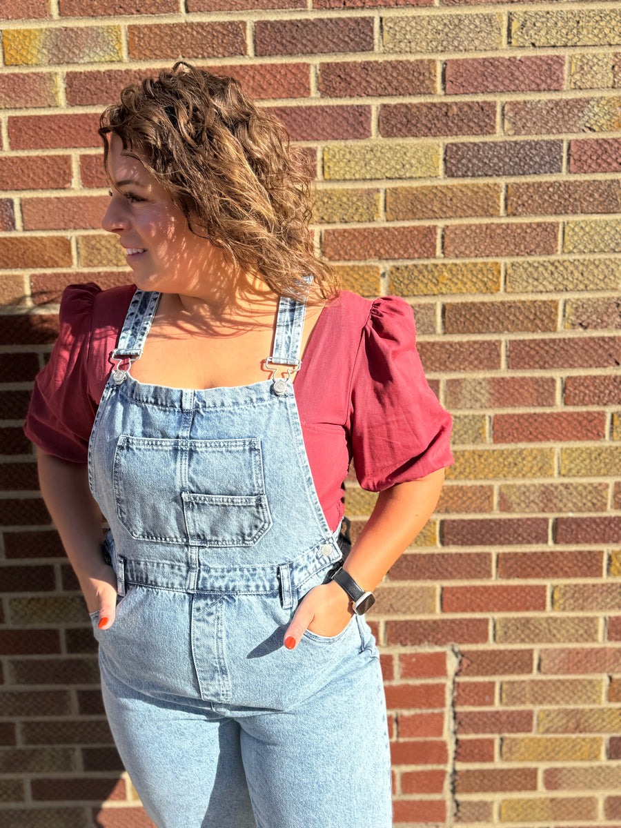 Mineral Wash Denim Jumpsuit