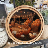 Round Pumpkin Patch Sign 8"