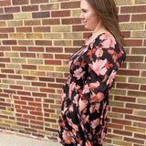 Plus Floral Print Smocked Dress