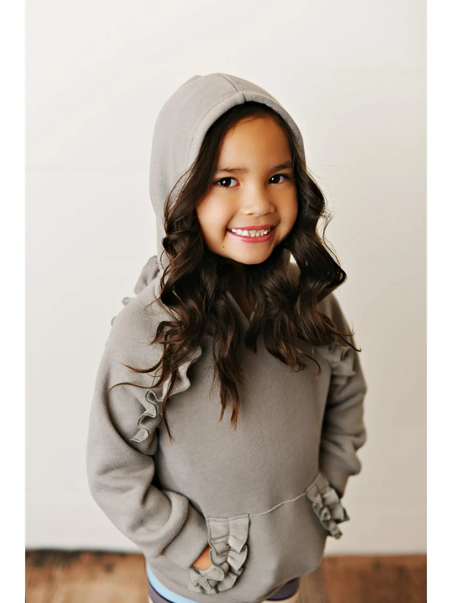 Girls Ruffle Hoodie