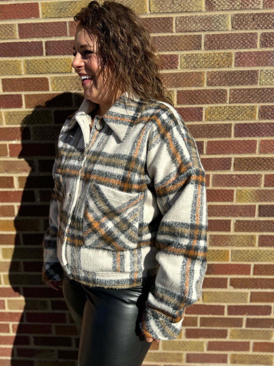 Plaid Print Shacket