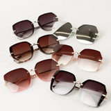 Square Sunglasses w/Rhinestone Detail